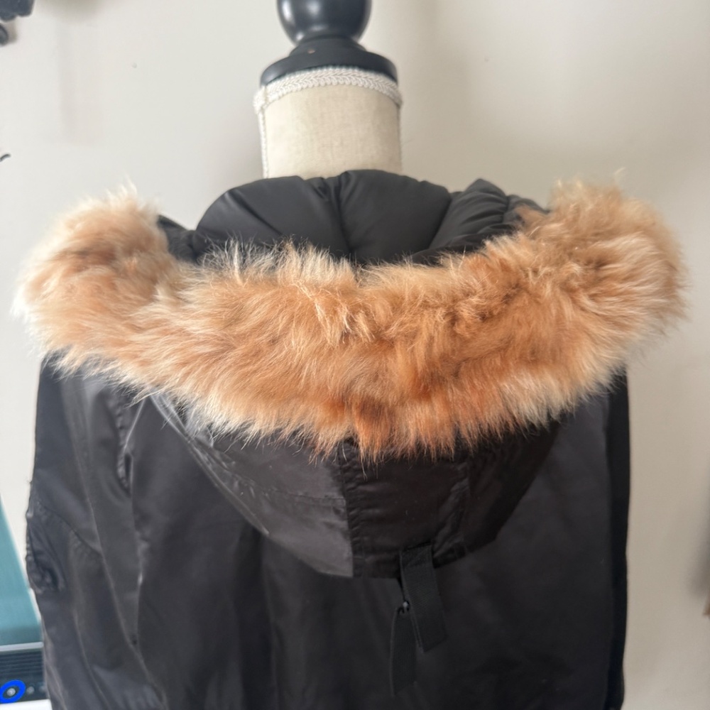 RALPH LAUREN Down Fill Black Parka Fur Lined Hood M - Picture 4 of 7
